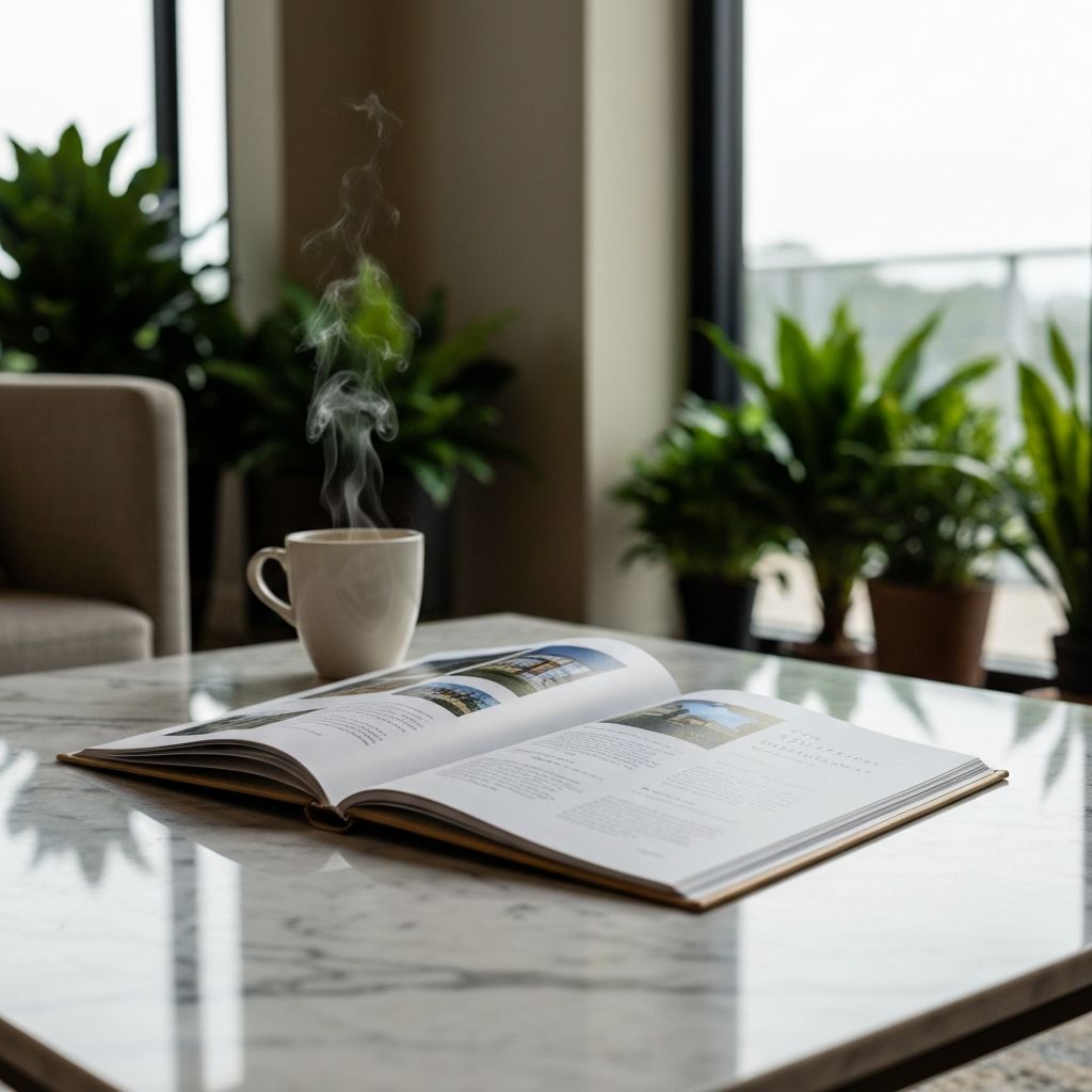Elegant guidebook on luxury property table